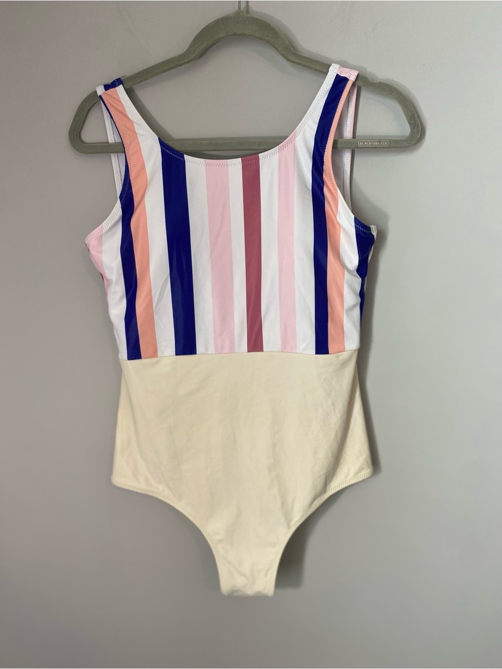 Striped Multicolor & Cream One Piece Swimsuit
